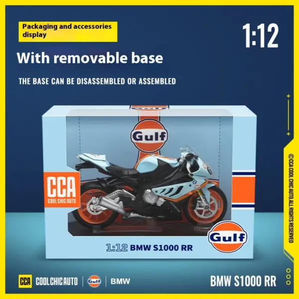 1:12 BMW S1000 RR Gulf Oil Diecast Model - Image 5