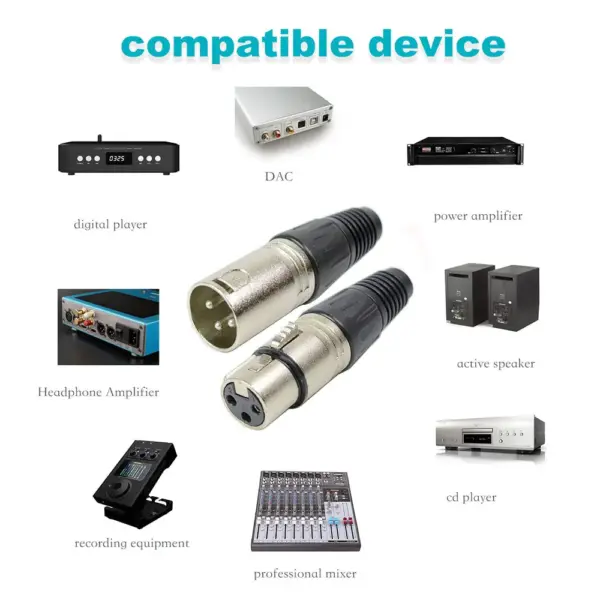 XLR DMX 3-Pin Microphone Cable Connectors - Image 4