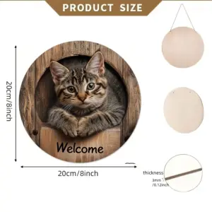 Round Wooden Cat Welcome Sign for Home Decor 7 S7ab6d969f36d4a348876c8e61ffeb88dt
