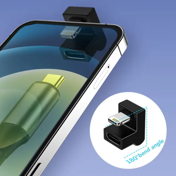 PD20W U-Shaped USB-C to Lightning Adapter for iPhone - Image 4