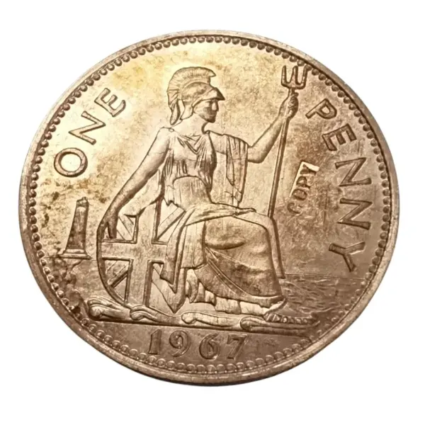 1967 UK Penny with Queen Elizabeth II Portrait - Image 2