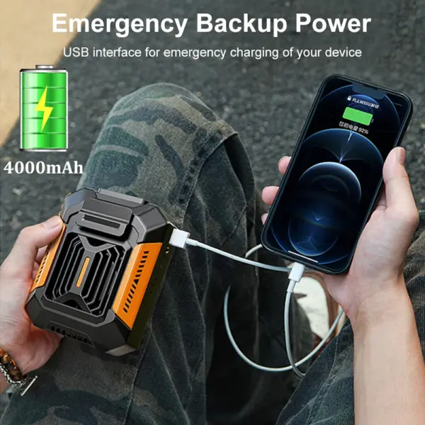 Waist Clip Fan Portable Neck Fan with Power Bank - Image 4