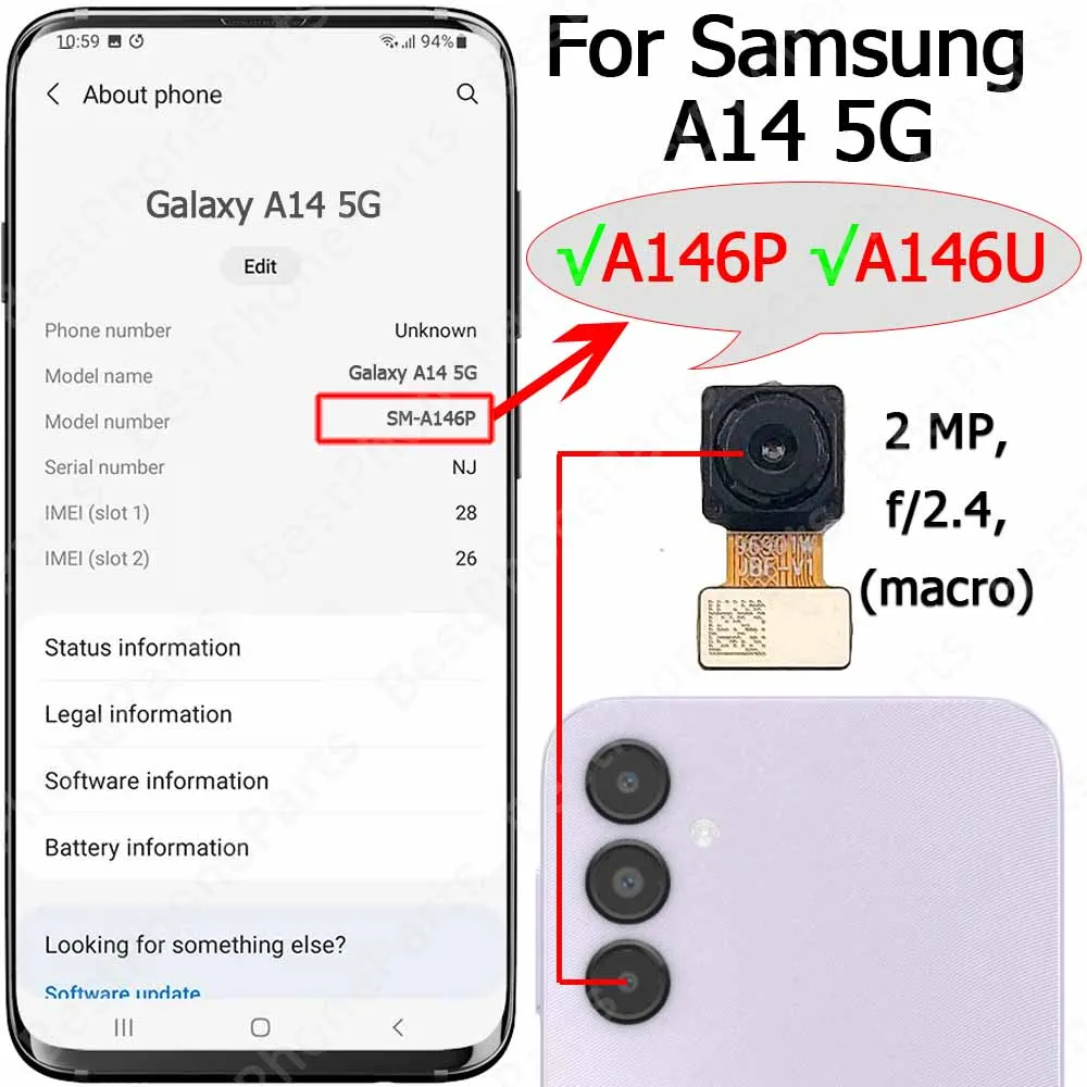 Samsung Galaxy A14 Rear Camera Module A146 Series 8 Samsung Galaxy A14 Rear Camera Module A146 Series - Image 8