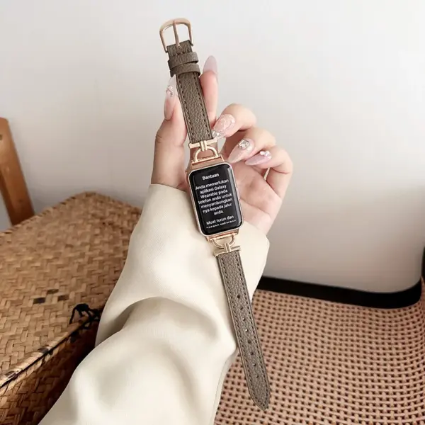 Leather Watch Strap for Samsung Galaxy Fit 3 SM-R390 - Image 6