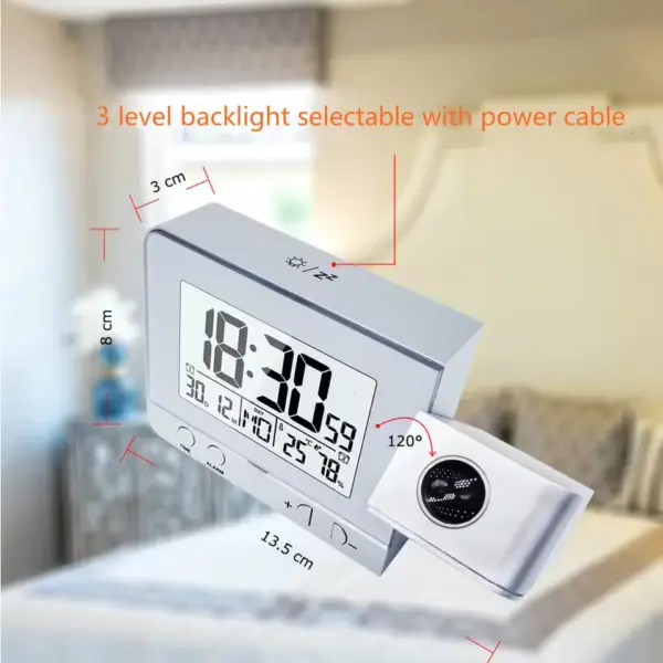 FanJu FJ3531 Digital Alarm Clock with Projection - Image 5
