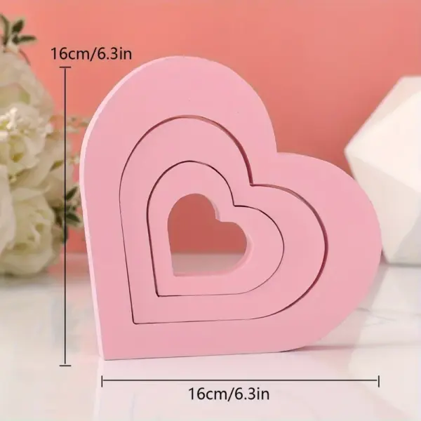 Wooden Valentine's Day Heart Decor Set - Image 6