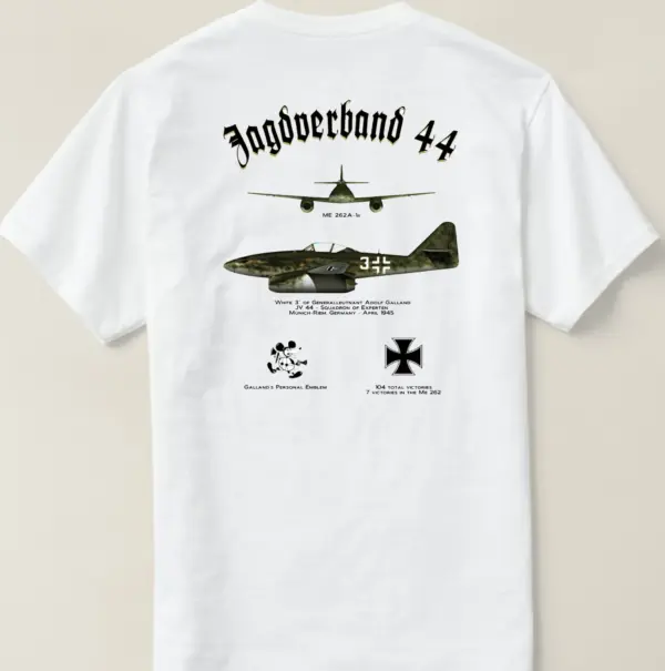 Jagdverband 44 Me-262 Jet Fighter Tee S-3XL - Image 3