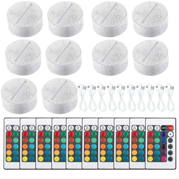 Set of 3D LED Acrylic Lamp Bases with Remote - Image 19