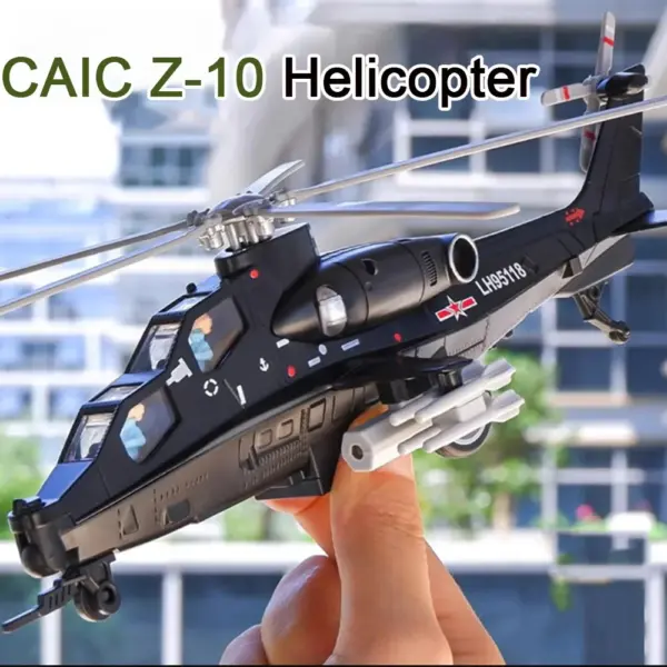 24.5CM Alloy Diecast CAIC Z-10 Helicopter Toy - Image 2