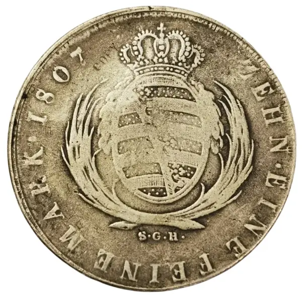 1840 Saxony Conventionsthaler Silver Copy Coin - Image 2