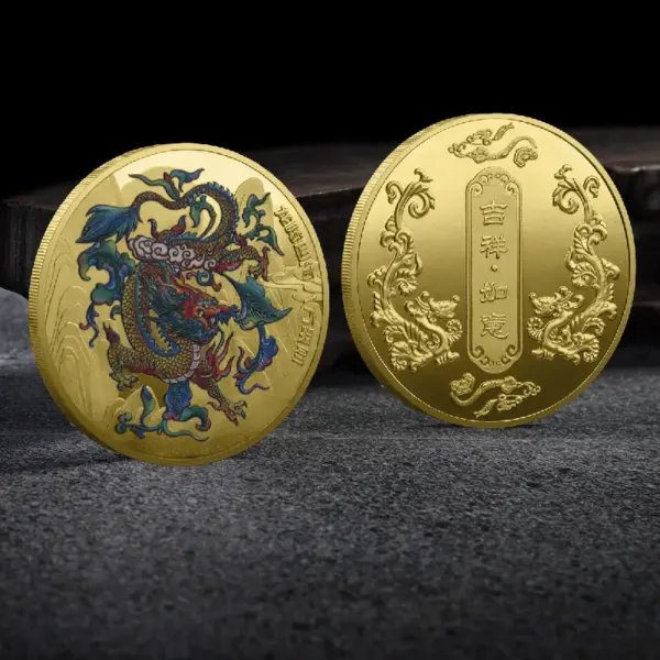 2024 Chinese Dragon Lucky Coin Gold Plated Collectible - Image 10