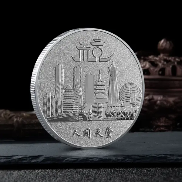 Chinese West Lake Gold Coin Collectible - Image 2