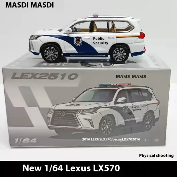 Masdi 1:64 Lexus LX600 Police Car Model - Image 7