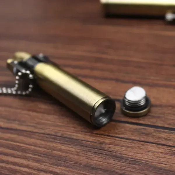 Retro Bullet Kerosene Lighter Keychain for Men - Image 3