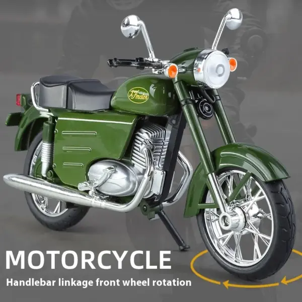 1:10 Czechoslovakia Jawa250 Diecast Motorcycle Model - Image 5