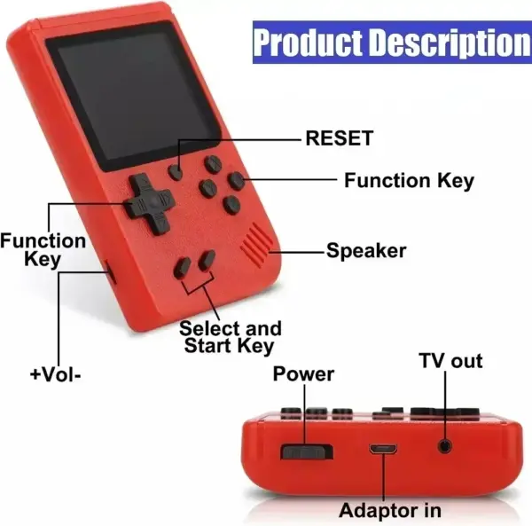 Retro Handheld Video Game Console with 400 Games - Image 6