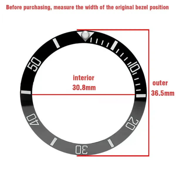 Sloping Aluminum Watch Bezel Insert 36.5mm Replacement - Image 5