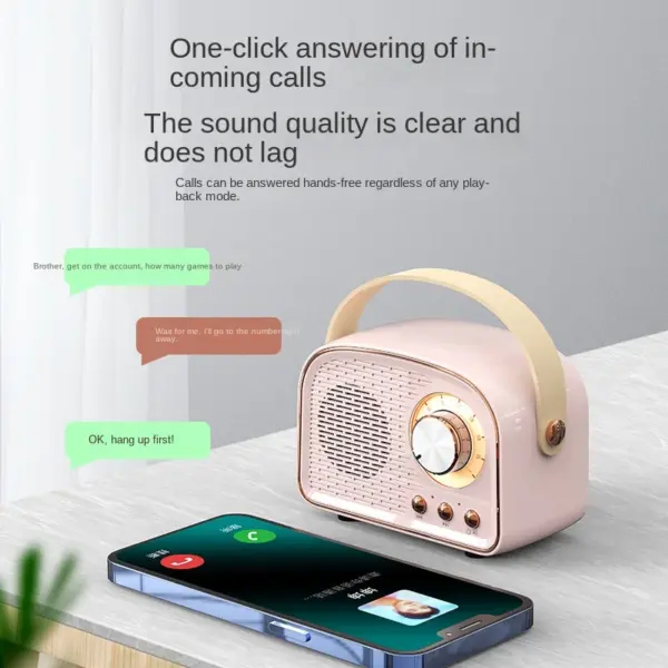 Retro Mini Bluetooth Speaker DW21 for Home & Travel - Image 3