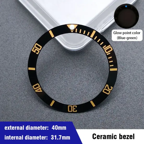 40mm Blue-Green Ceramic Aluminum Bezel Insert for Dive Watch - Image 12