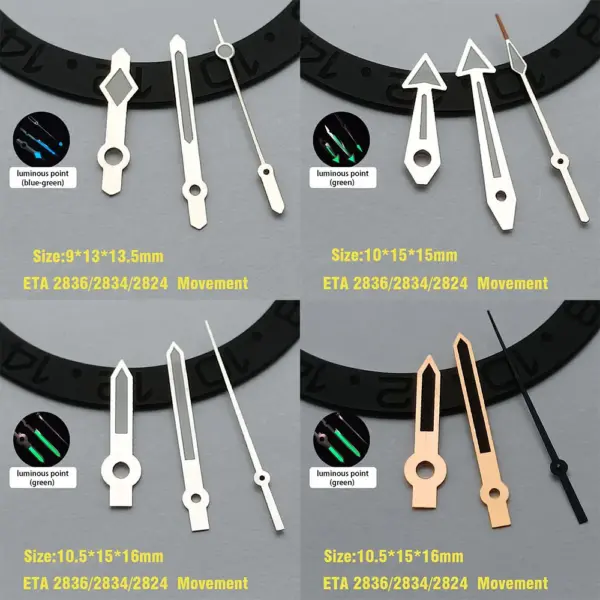 Glow-in-the-Dark Watch Hands for ETA 2824/2836 - Image 2