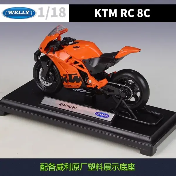 Welly 1:18 KTM RC 8C Diecast Motorcycle Model - Image 4