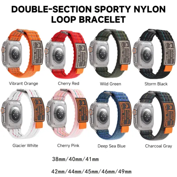 Nylon Loop Strap for Apple Watch Series 9-4 - Image 3