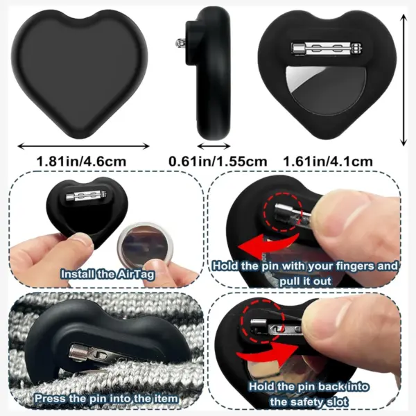 Heart-Shaped Silicone AirTag Protective Case - Image 3
