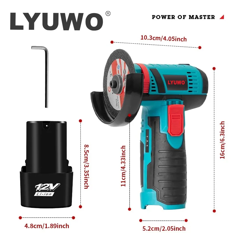 LYUWO 12V Micro Angle Grinder for Diamond Cutting 2 LYUWO 12V Micro Angle Grinder for Diamond Cutting - Image 2
