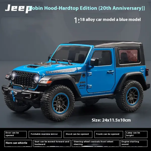 1:18 Jeep Wrangler Rubicon Diecast Model - Image 10