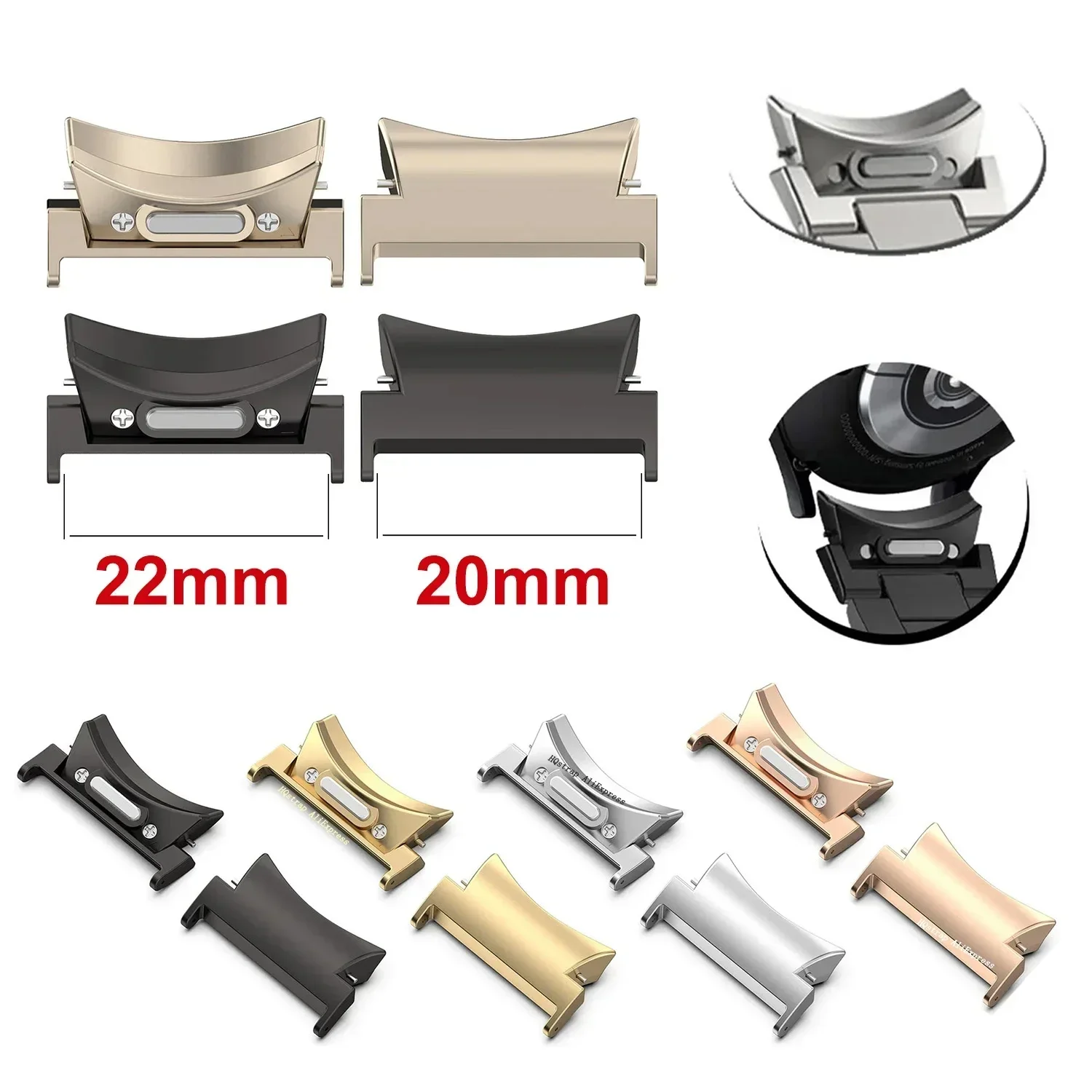 2PCS Stainless Steel Adapter for Samsung Galaxy Watch 6 Series 2 2PCS Stainless Steel Adapter for Samsung Galaxy Watch 6 Series - Image 2