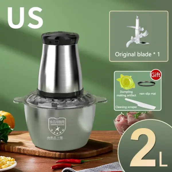Electric Meat Grinder 2L PDQ Stainless Steel Model - Image 8