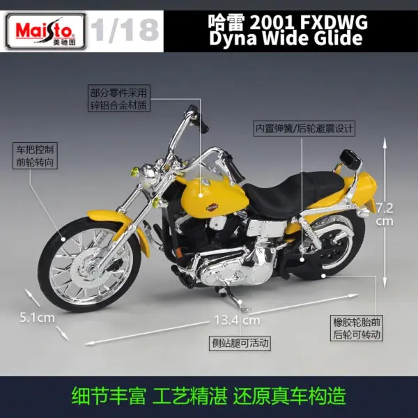 Maisto 1:18 Harley 2001 Dyna Wide Glide Model - Image 2