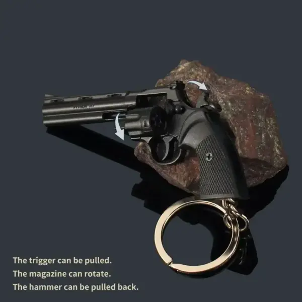 Miniature Desert Eagle Revolver Keychain Pendant - Image 5