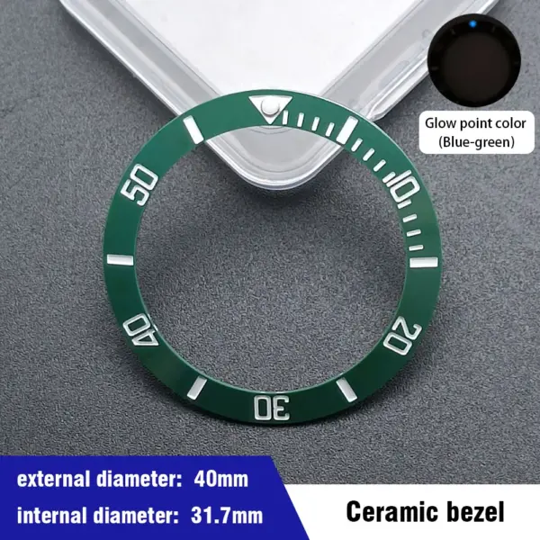 40mm Blue-Green Ceramic Aluminum Bezel Insert for Dive Watch - Image 16
