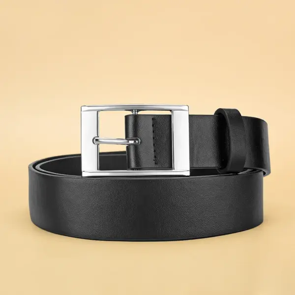 Luxury PU Leather Men's Belt with Metal Pin Buckle - Image 4