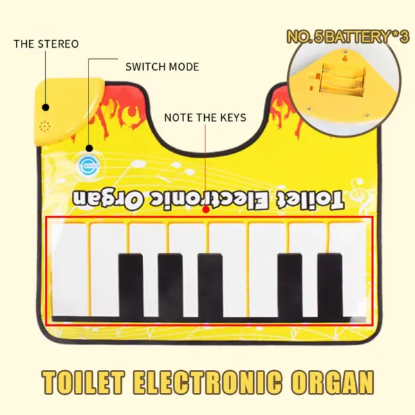 Toilet Piano Mat Fun Bathroom Music Rug - Image 3