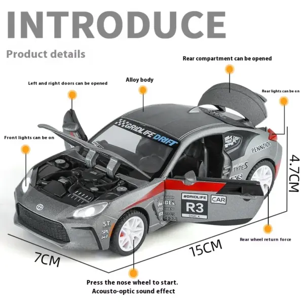 Toyota GR86 Rally Car Diecast Model 1:32 Scale - Image 2