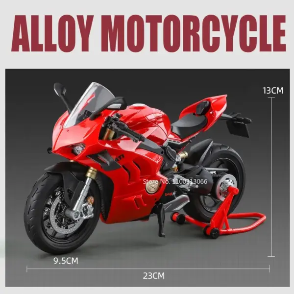 1:9 V4S RR1000 Motorcycle Toy Model in Red or White - Image 3