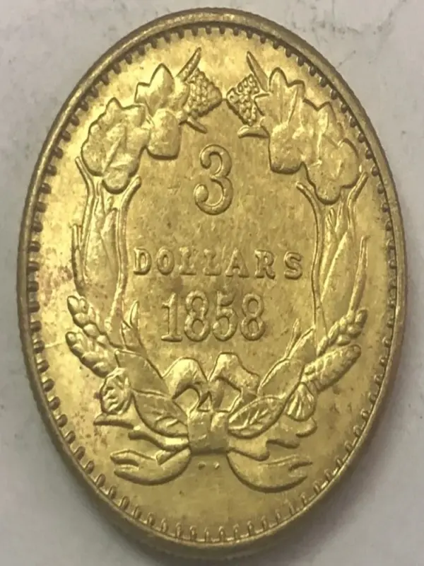 1860s US Three Dollar Antique Coin Replica - Image 4