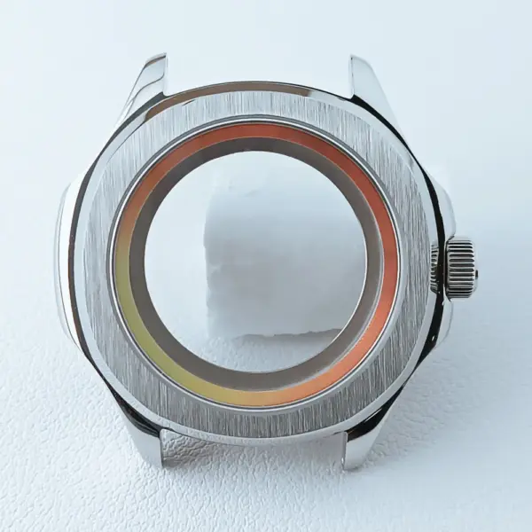 39.5mm Silver Black NH35 Watch Case with Sapphire Glass - Image 27