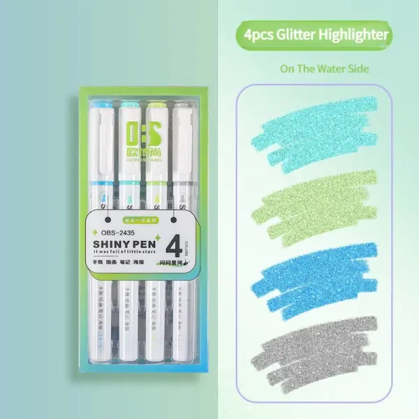 Kawaii Glitter Pastel Highlighter Set - Image 8