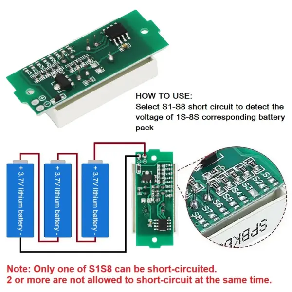 Battery Capacity Indicator Module for 1S-8S Lithium Batteries - Image 4