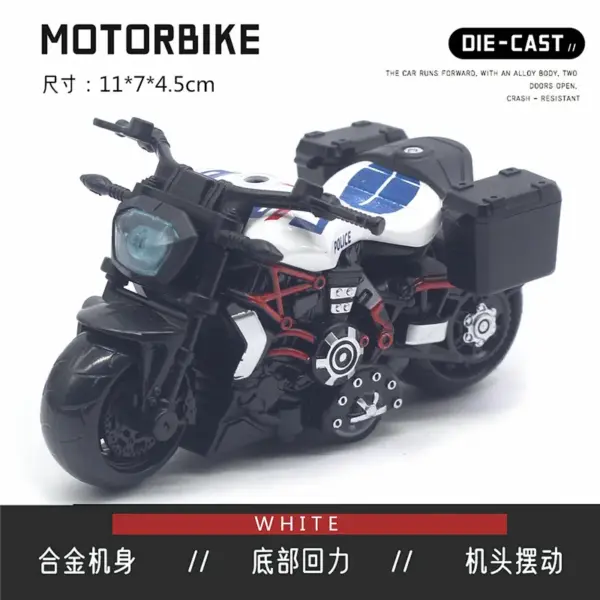 36 Alloy Devil Motorcycle Police Car Model - Image 7