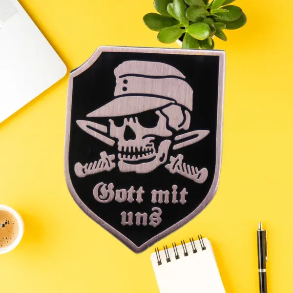 God with Us Skull Dagger Badge Brooch - Image 4