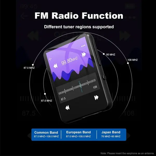 M4 2.4-Inch Bluetooth MP3 Player with Touch Screen - Image 5
