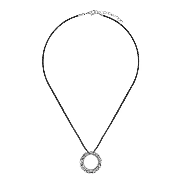 Mystical Black Metal Stargate Pendant Necklace - Image 5