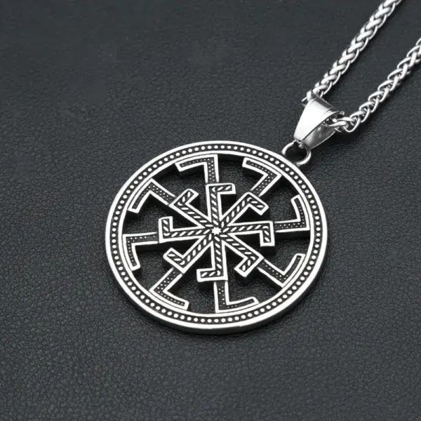 Vintage Slavic Kolovrat Pendant Necklace for Men - Image 5