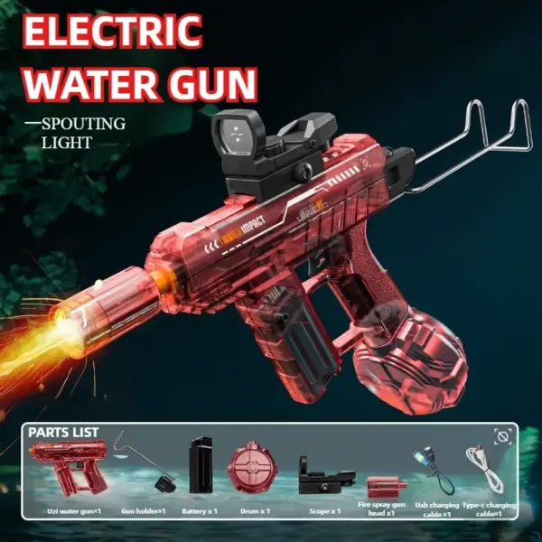 UZI Electric Water Gun with Lights - Image 6