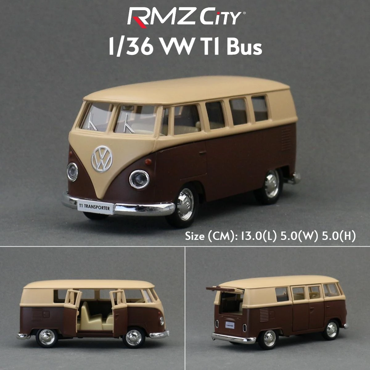 1/36 VW T1 Transporter Samba Bus Diecast Model 10 1/36 VW T1 Transporter Samba Bus Diecast Model - Image 10
