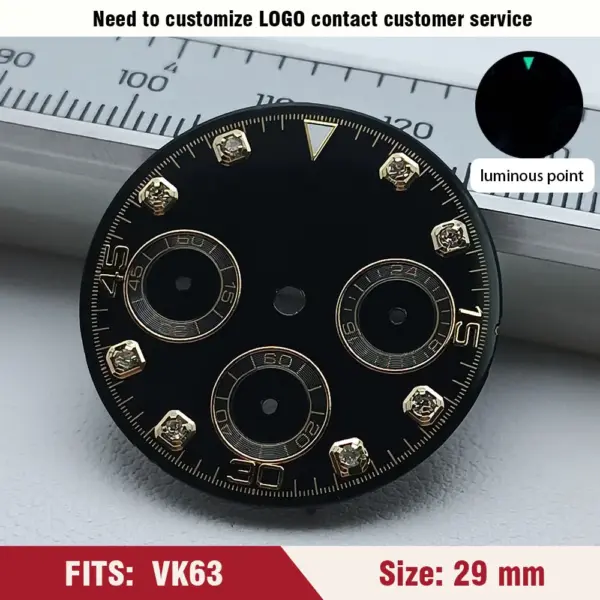 Green Luminous VK63 Watch Dial 29mm for Men - Image 18